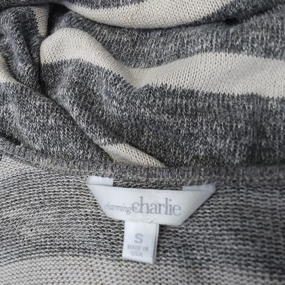 Charming Charlie Sweater Top Gray Short Sleeved Oversize Pullover Size Small - Picture 3 of 8